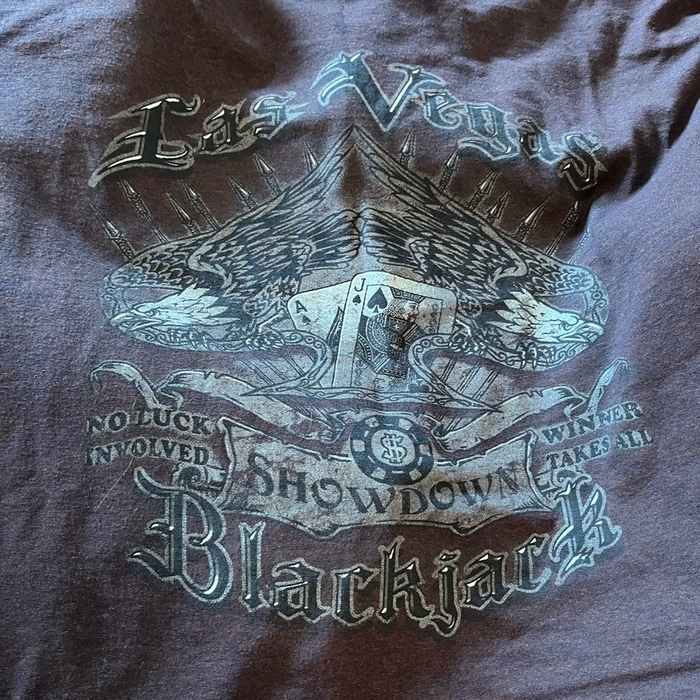 Men’s Las Vegas Blackjack dark maroon tshirt size XL - Picture 3 of 6